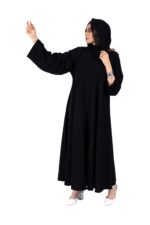 ⁦عباية كلوش كلاسيك محددة بخيوط بيج⁩ - الصورة ⁦2⁩
