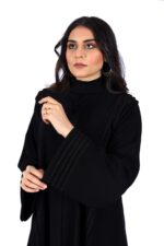 ⁦عباية كلوش كلاسيك محددة بخيوط بيج⁩ - الصورة ⁦4⁩