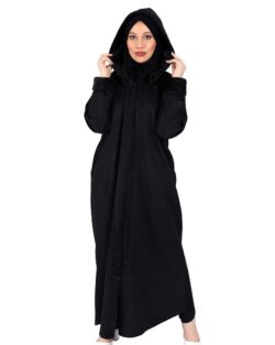 عبايه فروة اسود شامواه شتوية