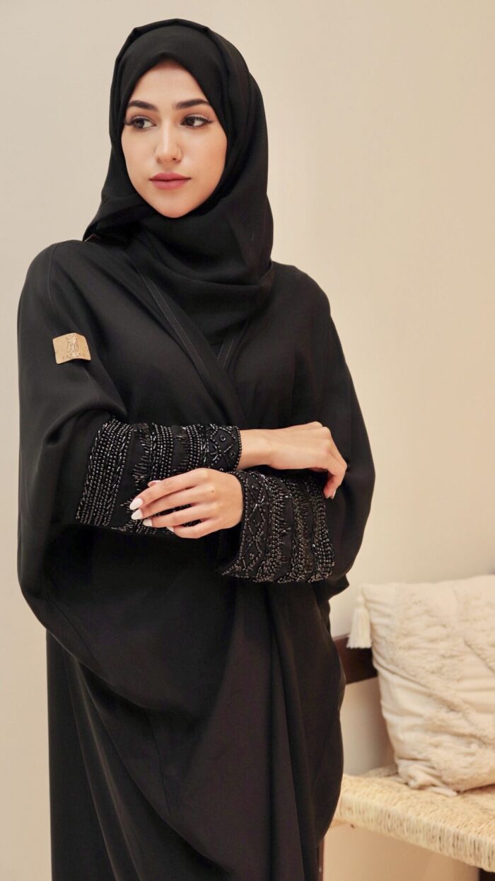 ⁦عبايه لف بشك سندس اسود⁩ - الصورة ⁦2⁩