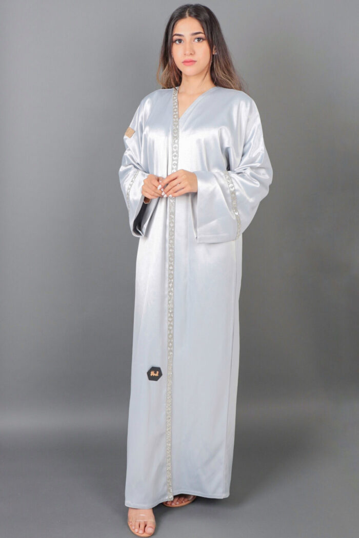 ⁦عبايه الجازار الطبيعي رمادي⁩ - الصورة ⁦4⁩