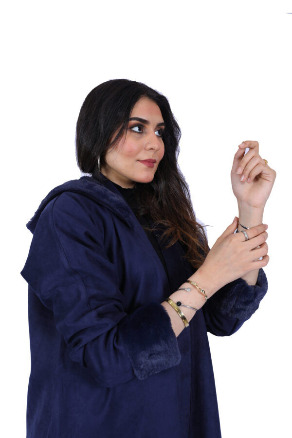 ⁦فروة كحلي شامواه شتوية⁩ - الصورة ⁦4⁩