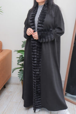 عباية فروه شتوي اسود
