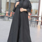 عبايه كلوش بتطريز ارى من اجناب مميزة