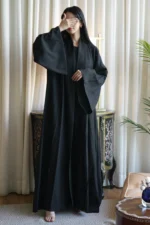 ⁦عباية كلوش بكم فرنسي بتطريز شك⁩ - الصورة ⁦2⁩