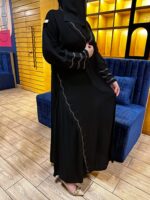 ⁦عبايه مريم بليزر من اجناب و تطريز بيج⁩ - الصورة ⁦2⁩