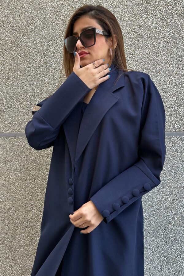 ⁦عباية كحلي بليزر مندمجة بطبقة داخلية⁩ - الصورة ⁦12⁩