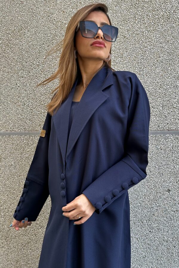 ⁦عباية كحلي بليزر مندمجة بطبقة داخلية⁩ - الصورة ⁦16⁩