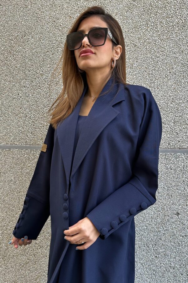 ⁦عباية كحلي بليزر مندمجة بطبقة داخلية⁩ - الصورة ⁦17⁩