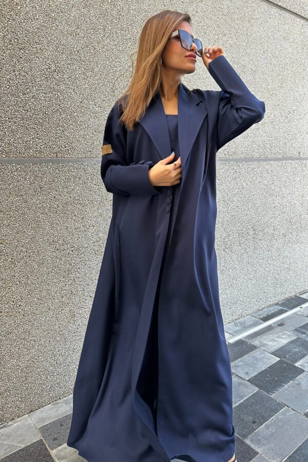 ⁦عباية كحلي بليزر مندمجة بطبقة داخلية⁩ - الصورة ⁦8⁩