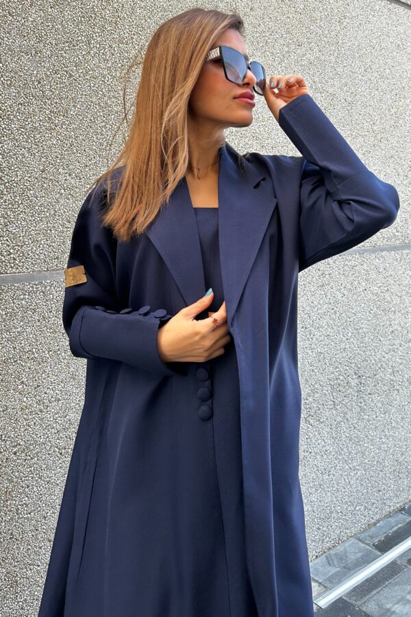 ⁦عباية كحلي بليزر مندمجة بطبقة داخلية⁩ - الصورة ⁦9⁩