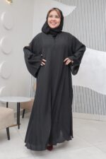 ⁦عبايه كلوش بقيطان و كسر بشكل مميز فى العبايه⁩ - الصورة ⁦7⁩