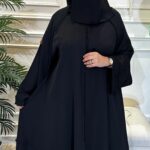 عباية كلوش نواعم بدقات تطريز اسود