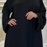 عبايه كلوش نواعم بكم وسيع محدده بشريط فصوص