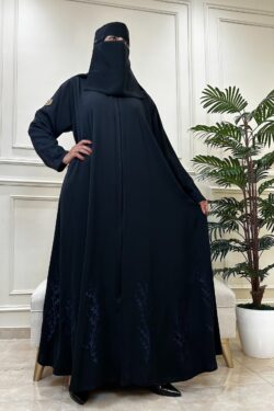 عبايه كلوش بتطريز كحلى