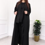 عباية ثلاث قطع أسود