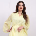 جلابيه اصفر بلياقه و اكمام و سيع