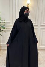 ⁦عبايه كلوش رقبة منسوجة بقماش انترنت مطرزه بخيوط مخفى⁩ - الصورة ⁦4⁩