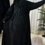 عبايه مطرزه من خلف مبتكره بلاسود