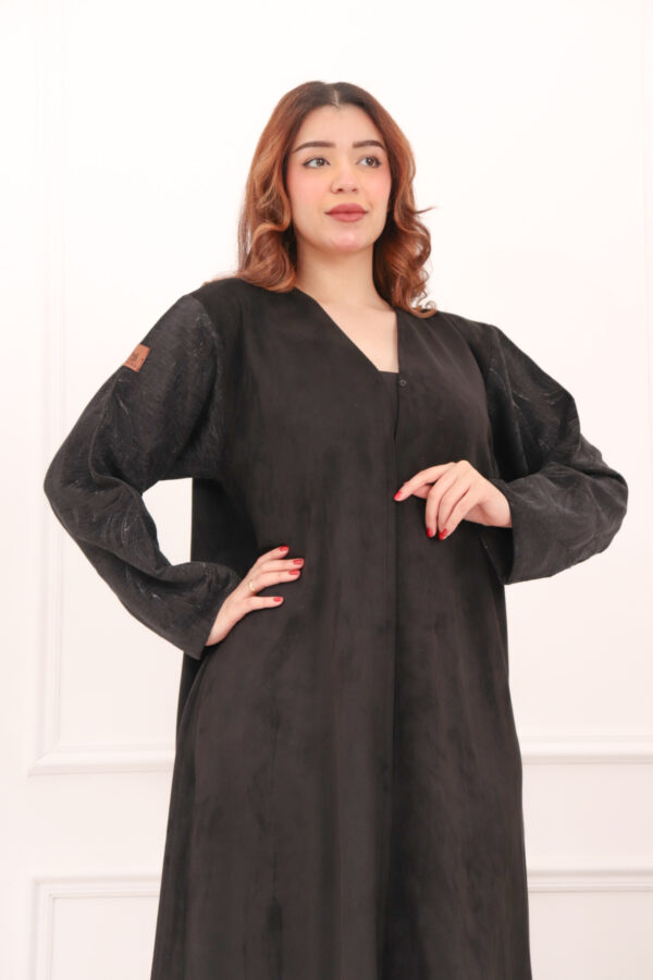 ⁦عبايه شامواه بدقات بكم مفصول مشجره بلاسود⁩ - الصورة ⁦6⁩