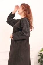 ⁦عبايه شامواه بدقات بكم مفصول مشجره بلاسود⁩ - الصورة ⁦7⁩