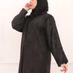 عبايه شامواه بدقات بكم مفصول مشجره بلاسود