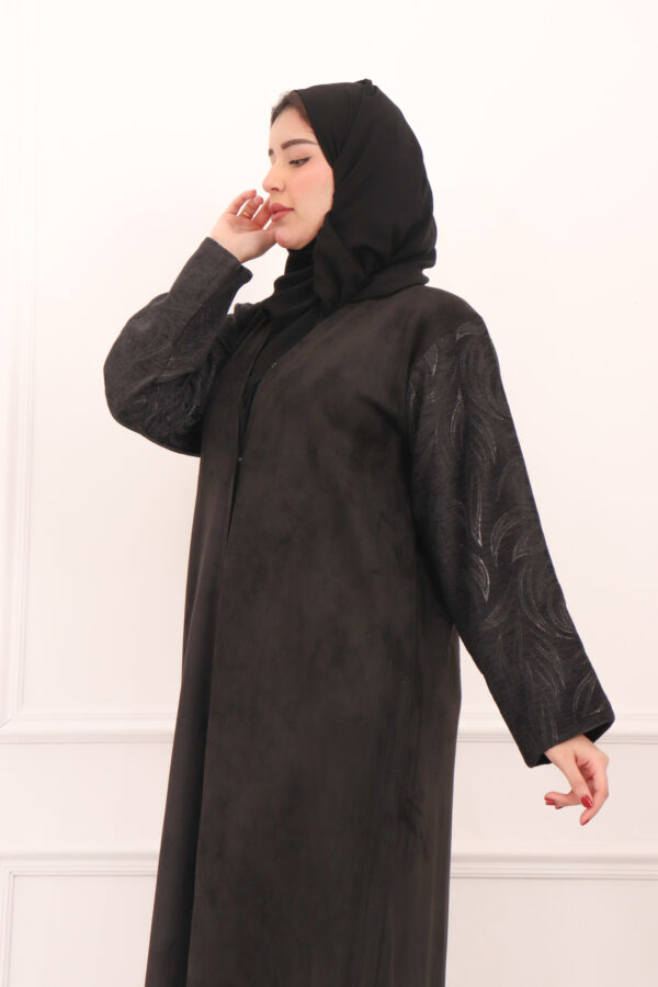 ⁦عبايه شامواه بدقات بكم مفصول مشجره بلاسود⁩ - الصورة ⁦3⁩