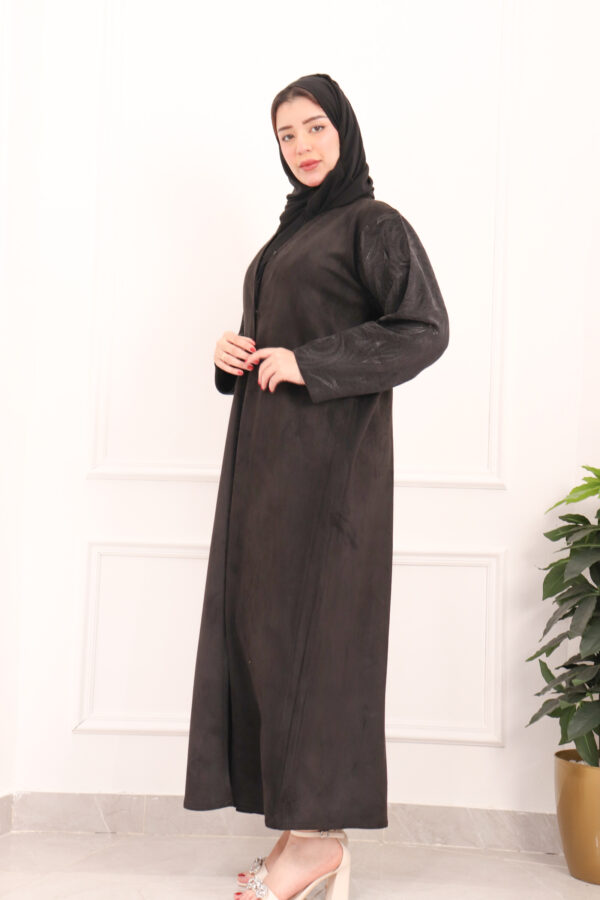 ⁦عبايه شامواه بدقات بكم مفصول مشجره بلاسود⁩ - الصورة ⁦5⁩