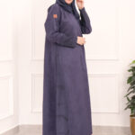 عبايه شامواه كحلي بتطرزه كحلي من اجناب