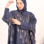 عبايه شمواه كحلي مطرزه بنحاسي