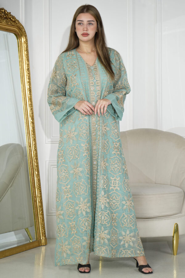 ⁦جلابيه تيفاني خليجى بقصه جميله⁩ - الصورة ⁦6⁩