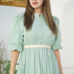 فستان القطن الفاخر التيفاني مكسره من وسط ومن اسفل