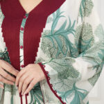 جلابيه تيفاني مزينه بدقات شرايط عنابي من امام