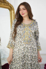 ⁦جلابيه رمادي مخاوير اماراتيه بحلق محدد و فصوص (2)⁩ - الصورة ⁦7⁩