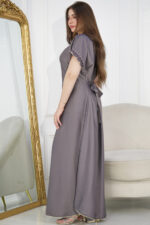 ⁦جلابيه موف مطرزه تطريز كبيوتر من امام مع فصوص⁩ - الصورة ⁦5⁩