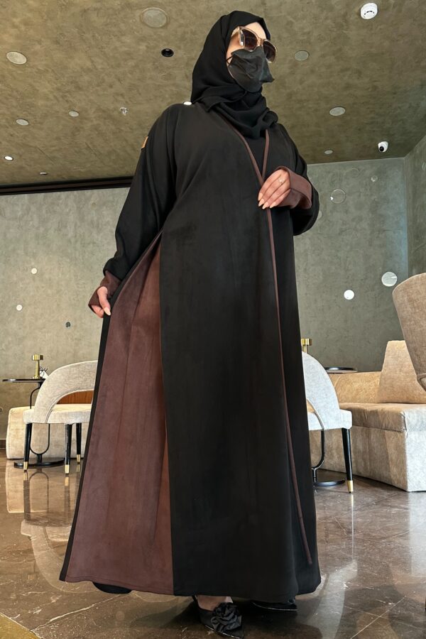 ⁦عباية شامواه ربع كلوش محدده ببني و بأكمام معصم⁩ - الصورة ⁦9⁩