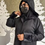 عباية قبوع فروة اسود شامواه شتوية