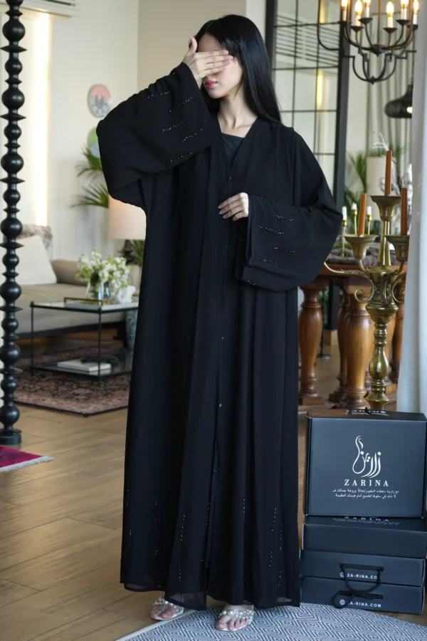 ⁦عباية ربع كلوش شيفون مبطنه بشك⁩ - الصورة ⁦6⁩