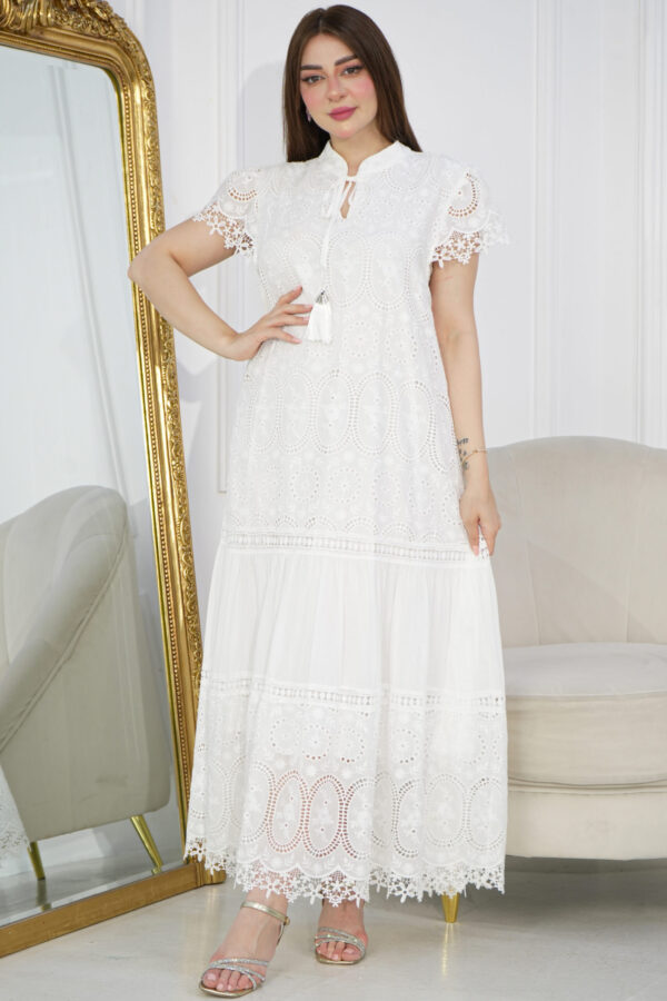 ⁦جلابيه ابيض نص كم بقصه جميل⁩ - الصورة ⁦4⁩