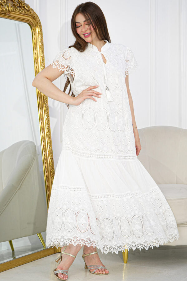 ⁦جلابيه ابيض نص كم بقصه جميل⁩ - الصورة ⁦5⁩