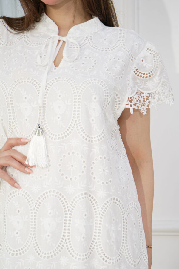 ⁦جلابيه ابيض نص كم بقصه جميل⁩ - الصورة ⁦3⁩