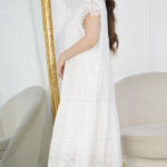 جلابيه ابيض نص كم بقصه جميل