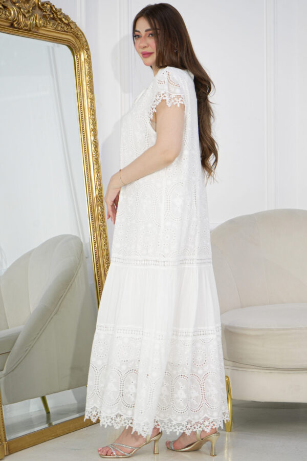 ⁦جلابيه ابيض نص كم بقصه جميل⁩ - الصورة ⁦6⁩