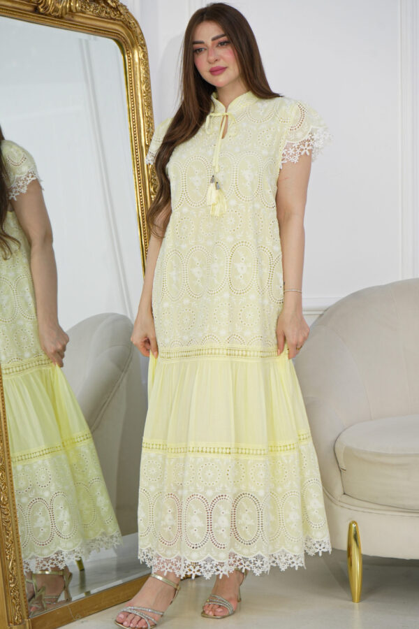 ⁦جلابيه اصفر نص كم بقصه جميل⁩ - الصورة ⁦3⁩