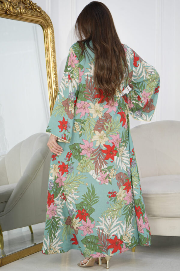 ⁦جلابيه تيفاني مشجره بلولو من امام⁩ - الصورة ⁦5⁩