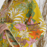 جلابيه اصفر مشجره بلولو من امام