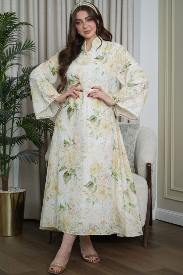 ⁦جلابية مشجره بورد اخضر⁩ - الصورة ⁦4⁩