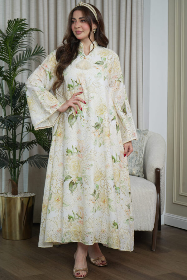 ⁦جلابية مشجره بورد اخضر⁩ - الصورة ⁦5⁩