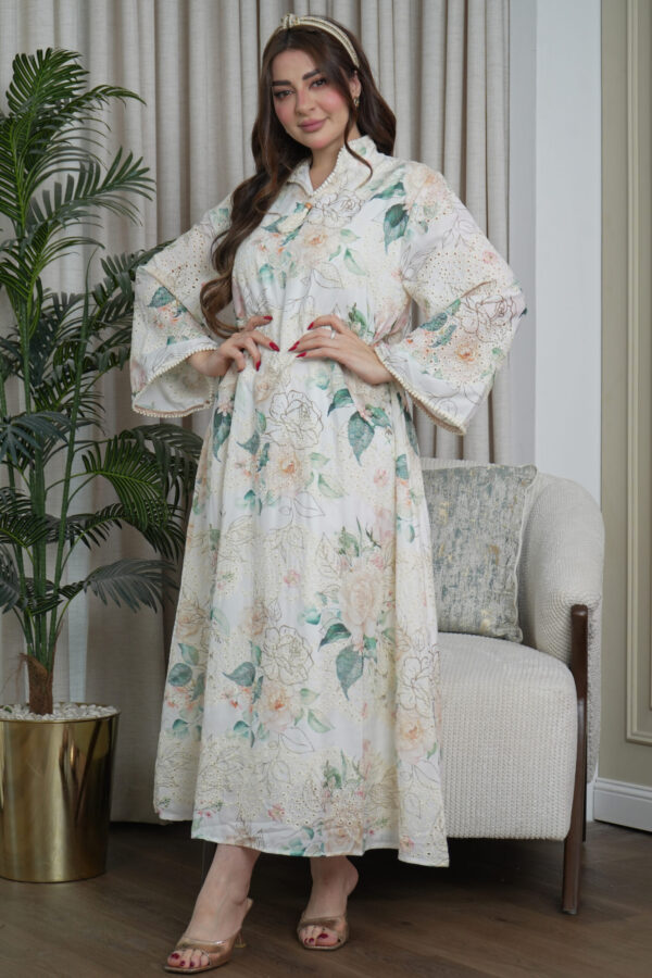 ⁦جلابية تركواز مورده بتيفاني⁩ - الصورة ⁦8⁩