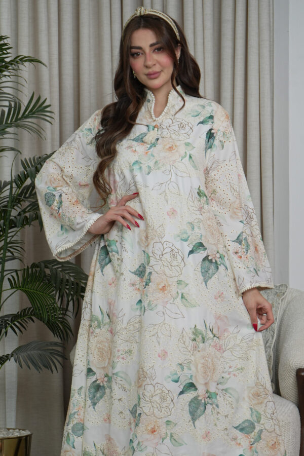 ⁦جلابية تركواز مورده بتيفاني⁩ - الصورة ⁦7⁩